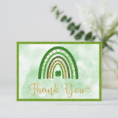 Carte De Remerciements Baby shower Rainbow de St. Patrick (Debout devant)