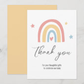 Carte De Remerciements Baby shower Rainbow simple (Devant / Derrière)