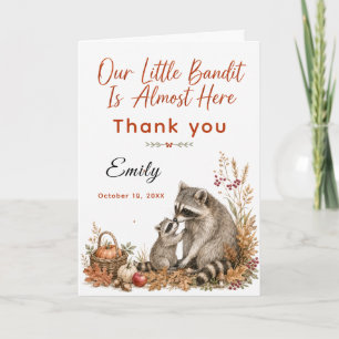 Carte De Remerciements Baby Shower Raton d'Automne