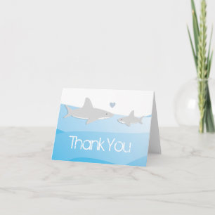 Carte de remerciements baby shower requin