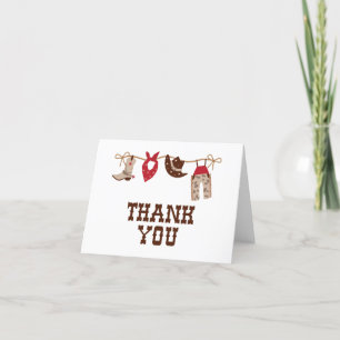 Carte De Remerciements Baby Shower Rodeo Cow-boy Western
