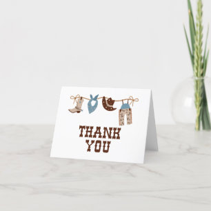 Carte De Remerciements Baby Shower Rodeo Cow-boy Western