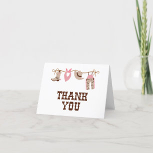 Carte De Remerciements Baby Shower Rodeo Cowboy Occidental
