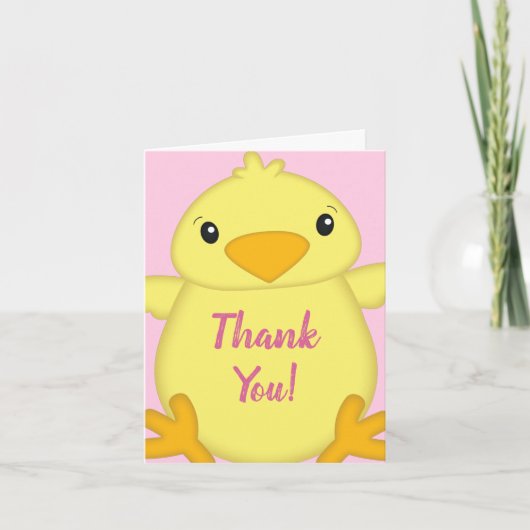 Carte De Remerciements Baby shower rose (Devant)