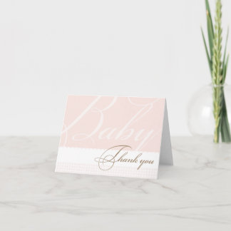 Carte de remerciements Baby shower rose