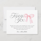 Carte De Remerciements Baby-Shower Rose (Devant)