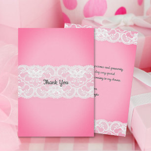 Carte De Remerciements Baby shower rose