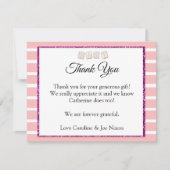 Carte de remerciements Baby shower rose (Devant)