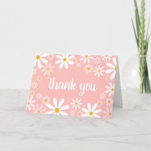 Carte de remerciements Baby shower rose