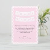Carte de remerciements Baby shower rose Cielito Li (Debout devant)