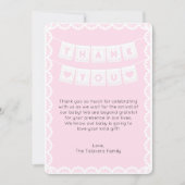 Carte de remerciements Baby shower rose Cielito Li (Devant)
