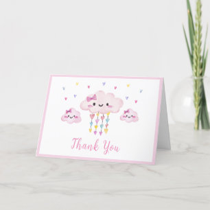 Carte De Remerciements Baby shower rose coloré Raindrop