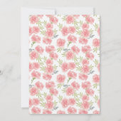 Carte de remerciements Baby shower rose Fleurs (Dos)