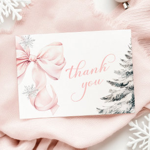 Carte De Remerciements Baby Shower Rose Hiver