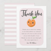 Carte De Remerciements Baby shower rose Little Cutie (Devant / Derrière)