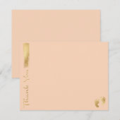 Carte de remerciements baby shower "Rose/Or" (Devant / Derrière)