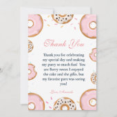 Carte de remerciements Baby shower rose pour bébé (Devant)