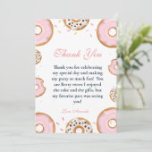 Carte de remerciements Baby shower rose pour bébé (Debout devant)