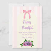 Carte De Remerciements Baby shower rose Rose (Devant)