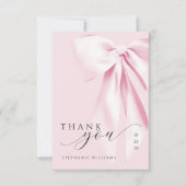 Carte De Remerciements Baby Shower Rose Ruban (Devant)