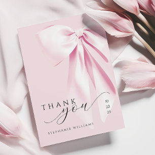 Carte De Remerciements Baby Shower Rose Ruban