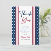 Carte De Remerciements Baby shower rouge blanc et 4 juillet (Debout devant)