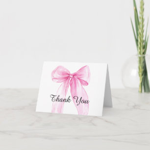 Carte De Remerciements Baby Shower Ruban Arc-en-ciel Rose