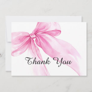 Carte De Remerciements Baby Shower Ruban Arc-en-ciel Rose