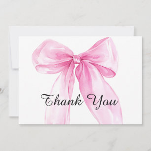 Carte De Remerciements Baby Shower Ruban Arc-en-ciel Rose
