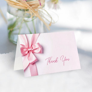 Carte De Remerciements Baby Shower Ruban Rose