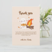 Carte De Remerciements Baby shower Rustic S'more Love Campfire (Debout devant)
