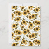 Carte De Remerciements Baby shower rustique Bee Yellow Sunflowers (Dos)