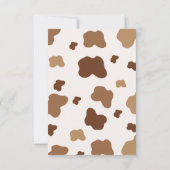 Carte De Remerciements Baby shower rustique Boho de vache (Dos)