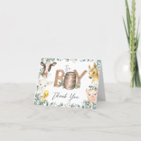 Baby shower Rustique de verdure ferme animaux plié