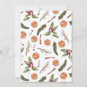 Carte De Remerciements Baby shower rustique de verdure hivernale (Dos)