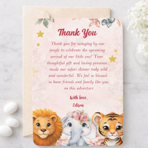 Carte De Remerciements Baby Shower Safari