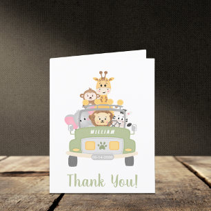 Carte De Remerciements Baby shower Safari