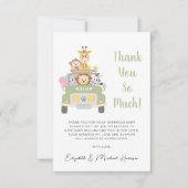 Carte De Remerciements Baby shower Safari (Devant)