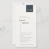 CARTE DE REMERCIEMENTS BABY SHOWER SCANDI BLACK & WHITE MONOGRAM INVITATI (Devant)