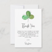 Carte De Remerciements Baby shower shamrock (Devant)
