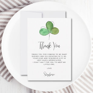 Carte De Remerciements Baby shower shamrock