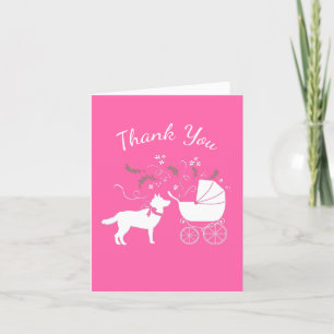 Carte De Remerciements Baby shower sibérien Husky