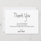 Carte de remerciements Baby shower simple (Devant)