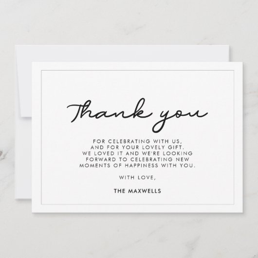 Carte De Remerciements Baby shower simple (Devant)