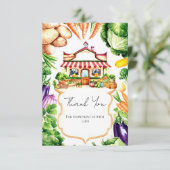 Carte De Remerciements Baby Shower Simple au Marché de Fermier (Debout devant)