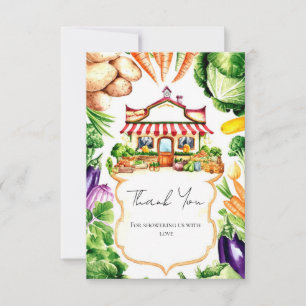 Carte De Remerciements Baby Shower Simple au Marché de Fermier