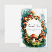 Carte De Remerciements Baby shower simple de champignons de bois (Devant / Derrière)