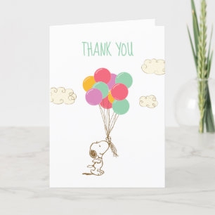 Carte De Remerciements Baby shower Snoopy et Balloons