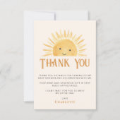 Carte De Remerciements Baby shower solaire (Devant)