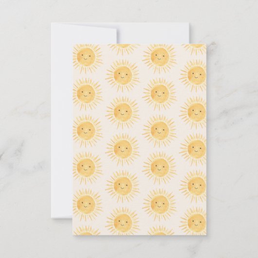 Carte De Remerciements Baby shower solaire (Dos)